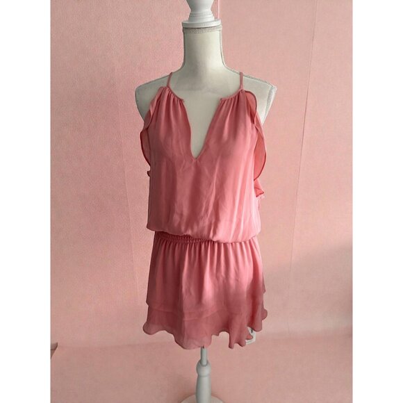 Parker Dresses & Skirts - PARKER Carnation Pink Drop Waist Ruffle Dress Size Medium